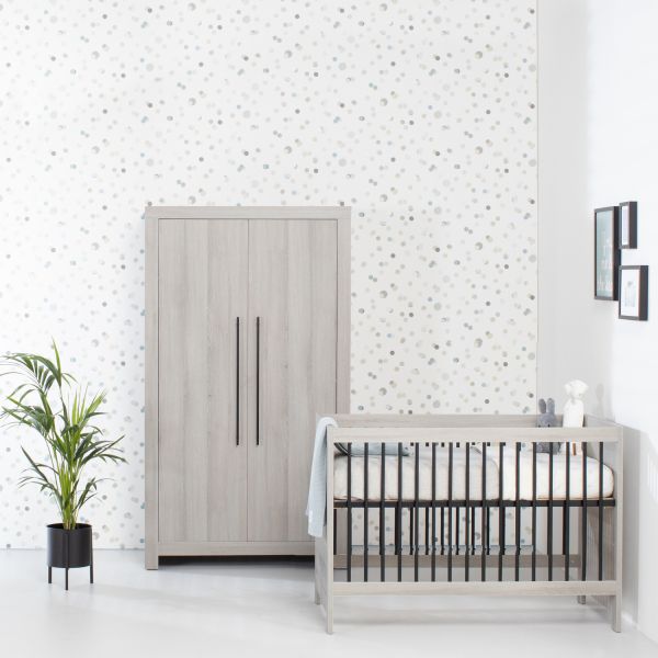Europe Baby Vittoria Kledingkast Grijs / Zwart 2-Deurs