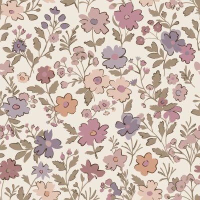 Estahome Behang - Bloemetjes - Paars, Roze en Wit