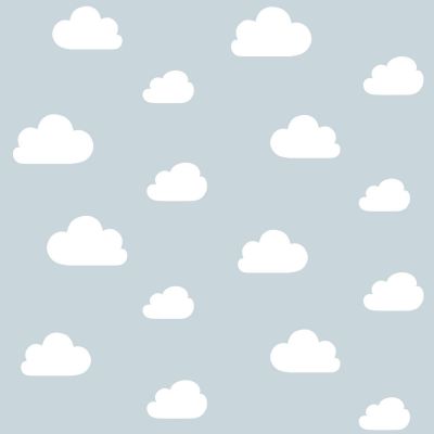 Estahome Wolkjes Behang - Babyblauw