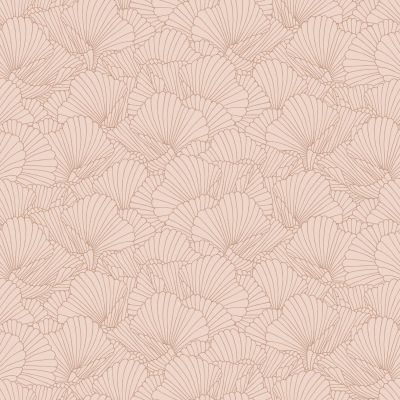 Estahome Getekende Bladeren Behang - Terracotta Roze