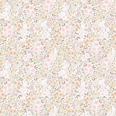 Estahome Bloemetjes Behang - 0,53 x 10,05 m - Roze/Beige