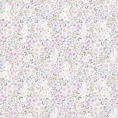 Estahome Bloemetjes Behang - 0,53 x 10,05 m - Lila/Paars