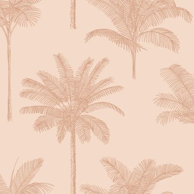 Estahome Palmbomen Behang - Terracotta Roze