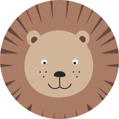 Estahome Dierenkoppen Zelfklevende Behangcirkel - Bruin/Beige 
