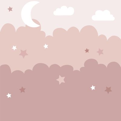Estahome Wolken en Sterren Fotobehang - Roze