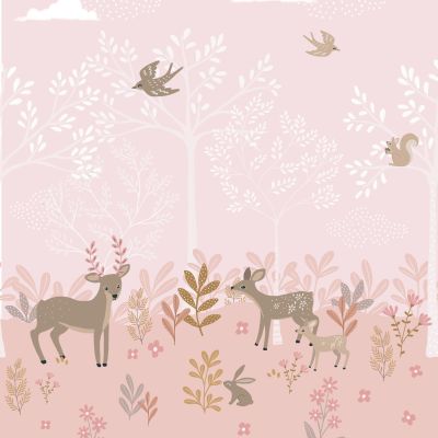Estahome Hertjes Fotobehang - Roze