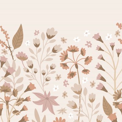 Estahome Bloemen Fotobehang - Beige/Terracotta/Roze