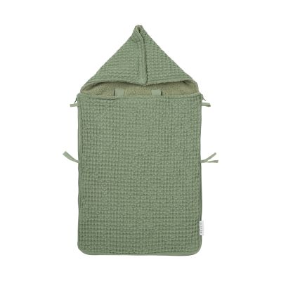 Meyco Baby Wafel Teddy voetenzak - olive green - 40x82cm 