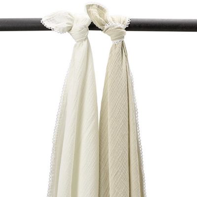 Meyco Baby Kant Multidoek - 2 Stuks - 120 x 120 cm - Pre-Washed Hydrofiel 