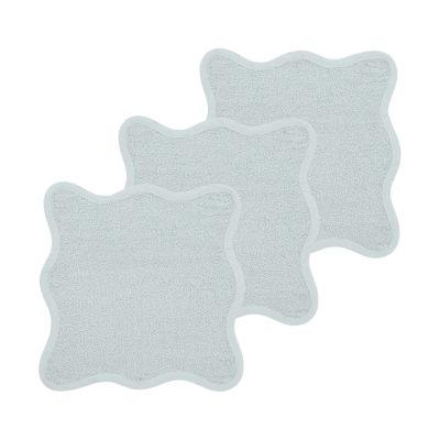 Meyco Baby Wavy Monddoekjes - 3 Stuks - 30 x 30 cm - Badstof - Grey Blue