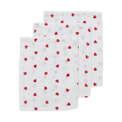 Meyco Sweet Heart Hydrofiele Washandjes - 3-Pack - Red