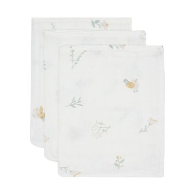 Jollein Lovely Birds Washandje - 3 Pack - 15 x 20 cm - Hydrofiel