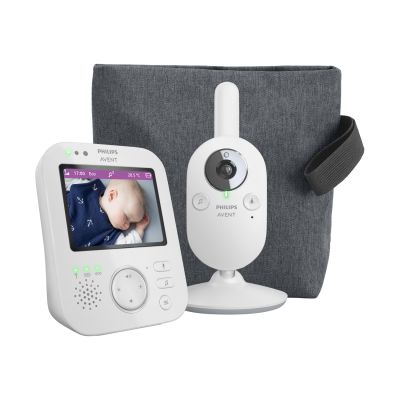 Babypark Philips Avent Video Babyfoon - Premium SCD892/26 - Slate Grey - Met Reistas aanbieding