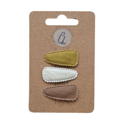 Ootje Kadootje Babyhaarclipjes - Curry/Crème/Coffee - 3 stuks