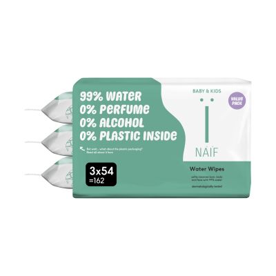 Naïf 3-pack Water Baby Wipes