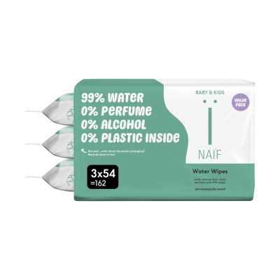 Naïf 3-pack Water Baby Wipes 