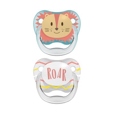 Dr. Brown&#039;s Animal Faces Fopspeen Fase 1 Turquoise / Grijs