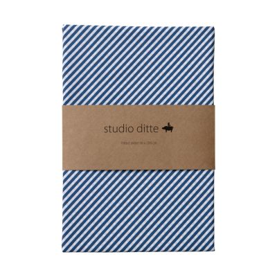 Studio Ditte Streepjes Hoeslaken - Nachtblauw