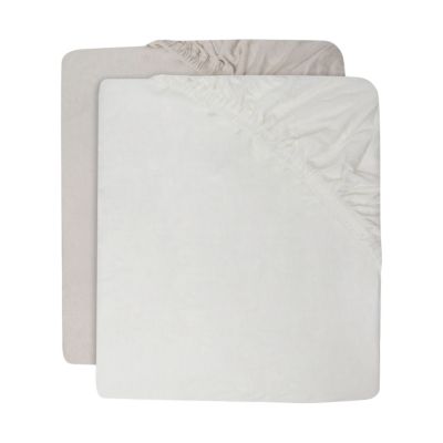 Jollein Hoeslaken – 60 x 120 cm – Jersey – Ivory / Nougat 2 stuks