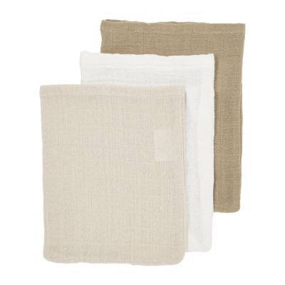 Meyco Baby Uni Hydrofiele Washandjes - 3 Stuks