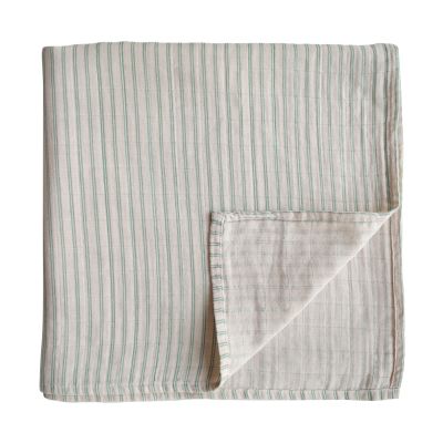 Mushie - Swaddle - Sage Stripes