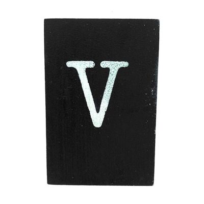 CottonCounts Letter V - Zwart