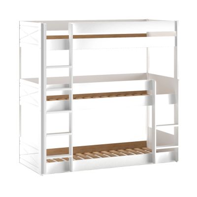 Scott Triple Stapelbed - Wit - 90 x 200 cm