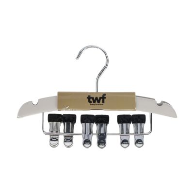 TWF Kledinghanger Met Clips - 3 Stuks - Hout