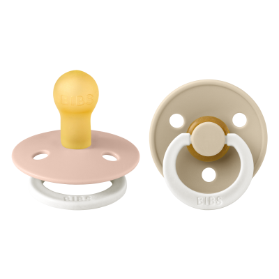 BiBs Glow In The Dark Fopspeen - Rond - 2 Stuks - 6-18mnd - Blush/Vanilla 