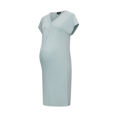 Het Bevallingsjurkje Bamboo Rib Mint