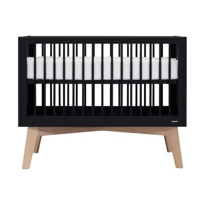 Kidsmill Sixties Babybed Zwart Mat / Naturel 60 x 120 cm