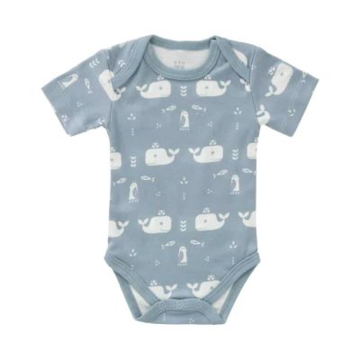 Fresk Whale Romper Korte Mouw Blue 6-12 Mnd