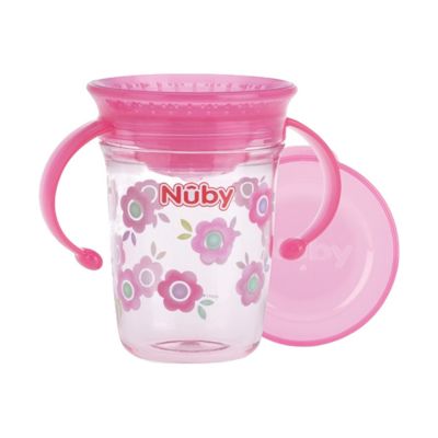 Nuby 360º Wonder Beker Met Handvat 240 ml Roze