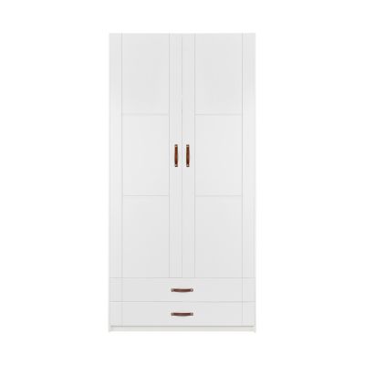 LIFETIME Kidsrooms Kledingkast 2-Deurs - 2-Lades - Wit Gelakt