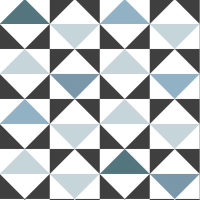 Estahome Grafische Driehoeken Behang - Wit / Zwart / Blauw