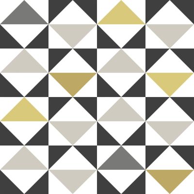 Estahome Grafische Driehoeken Behang - Wit / Zwart / Grijs / Geel