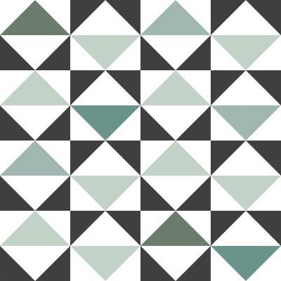 Estahome Grafische Driehoeken Behang - Wit / Zwart / Groen