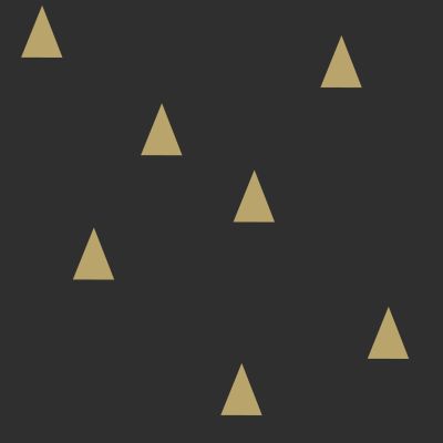 Estahome Grafische Driehoeken Behang - Zwart / Goud