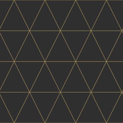Estahome Grafische Driehoeken Behang - Zwart / Goud II