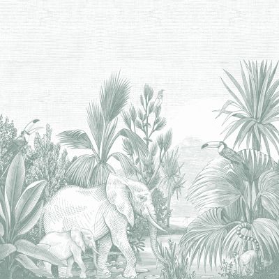 Estahome Jungle Motief Fotobehang  - 3 x 2,79 m - Groen