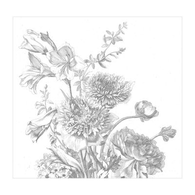 KEK AMSTERDAM Behang - Engraved Flowers I - 6 Banen
