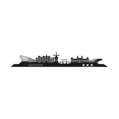 Maison Cocon Skyline Amsterdam Wanddecoratie - Small - Zwart