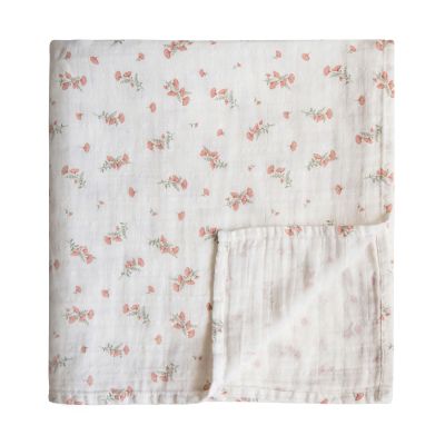 Mushie - Swaddle - Pink Flower