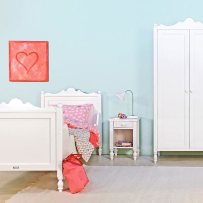 Kinderkamer Belle Wit - Bed - Bureau - Kast 2-deurs
