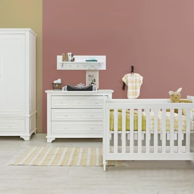 Bopita Charlotte Babykamer Wit | Bed 60 x 120 cm + Commode + Kast 2-Deurs