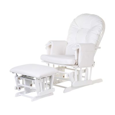 Childhome Gliding Chair Schommelstoel Met Voetsteun Leer Wit