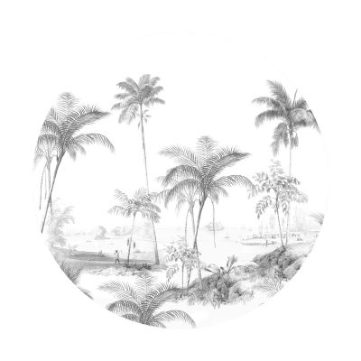 Creative Lab Amsterdam Exotic Palms Behangcirkel Black/White