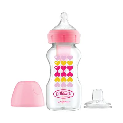Babypark Dr. Brown’s Options+ Starter Kit Fles / Sippy Roze 270 ml aanbieding