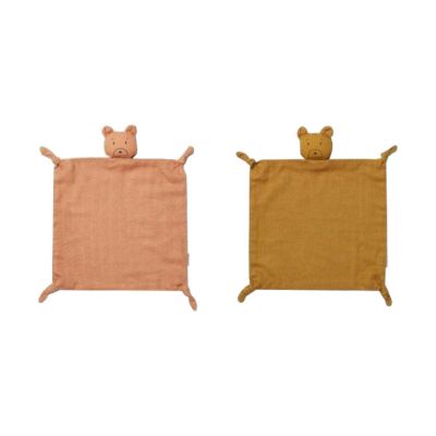 Liewood Agnete Mr. Bear Knuffeldoekje Tuscany Rose / Golden Caramel Mix 2 Stuks