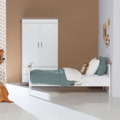 Kidsmill Savigno Kinderkamer Grijs | Bed 90 x 200 cm + Bureau + Kast 2-Deurs
